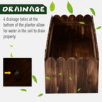 40" x 16" x 12" Raised Planter Box Garden Scalloped Edge Wooden