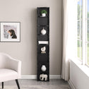 8-Tier Adjustable Slim Bookcase with Wavy Edge Design, Anti-Tip Hardware, Detachable Cabinets for Home Storage, 11.5" L x 9.5" W x 71" H, Black