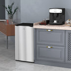 3.2 Cu.Ft Mini Fridge with Freezer, Compact Refrigerator with Adjustable Thermostat, Shelf and Single Reversible Door for Bedroom, Dorm, Home Office, Energy Efficient, Silver