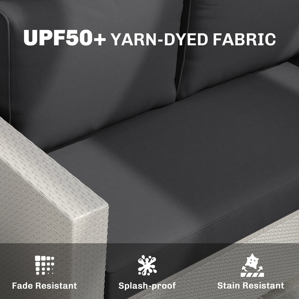 2 Seat Patio Furniture Cushions, Thick Outdoor Loveseat Cushion Set with Removable Cover, 46x26x5 in, Black
