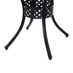 33" Patio Dining Table Round Cast Aluminium Outdoor Bistro Table with Umbrella Hole - Black