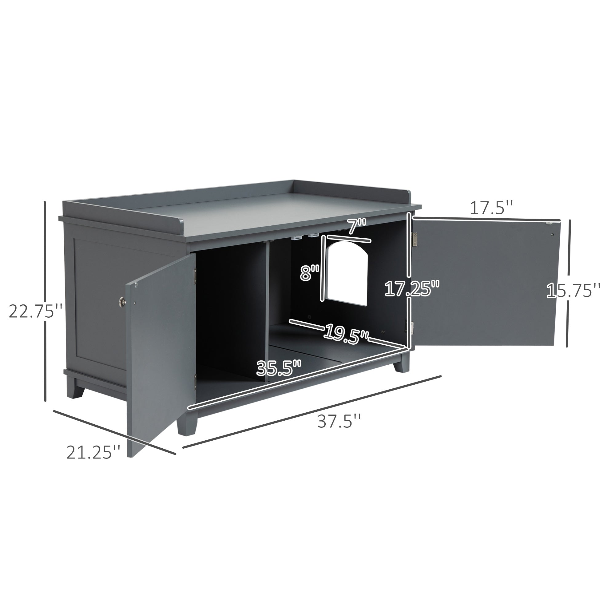 Cat Litter Box Furniture with Large Hidden Storage
