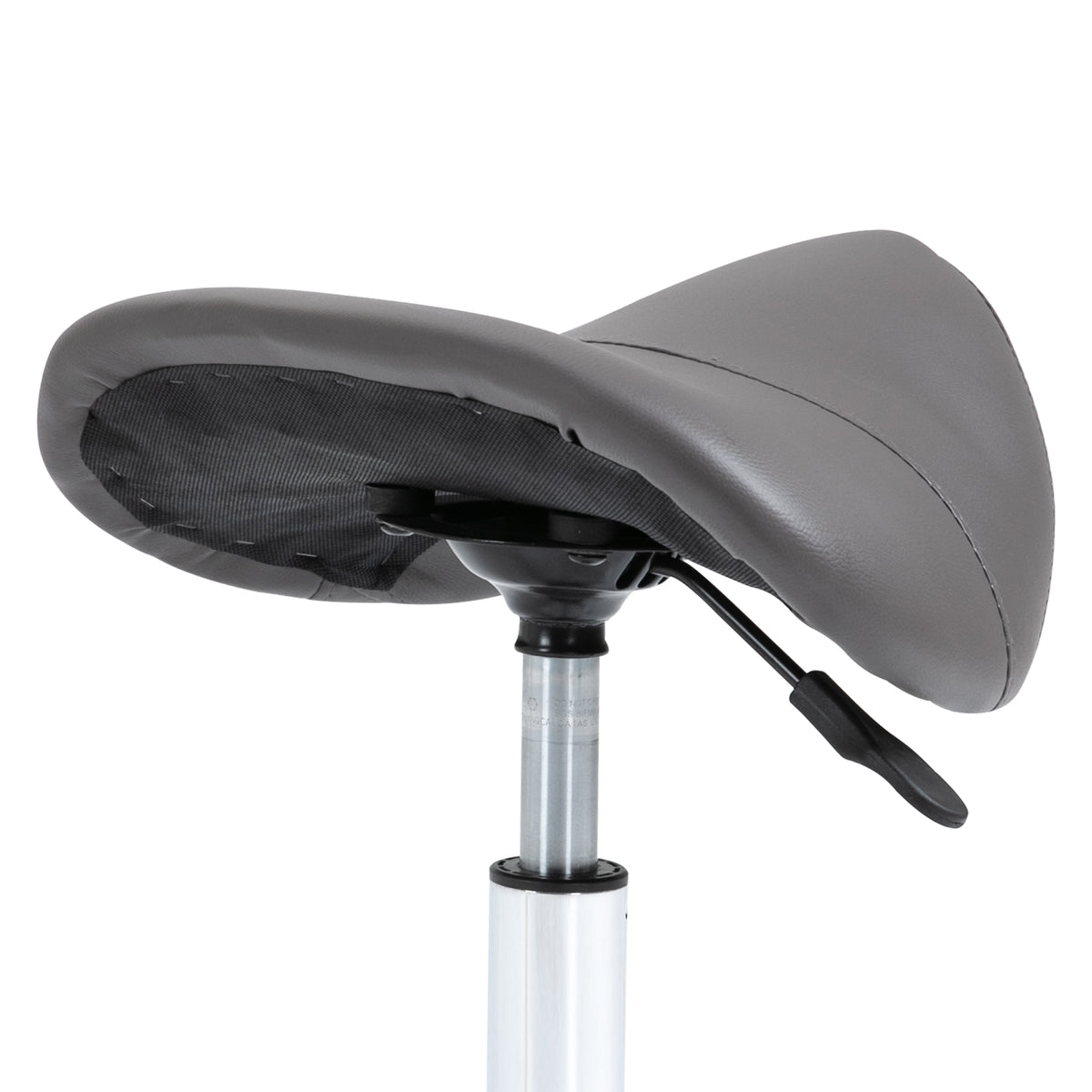 Ergonomic Rolling Saddle Stool PU Leather Hydraulic Spa Stool Height Adjustable Swivel Drafting Salon Chair, Gray