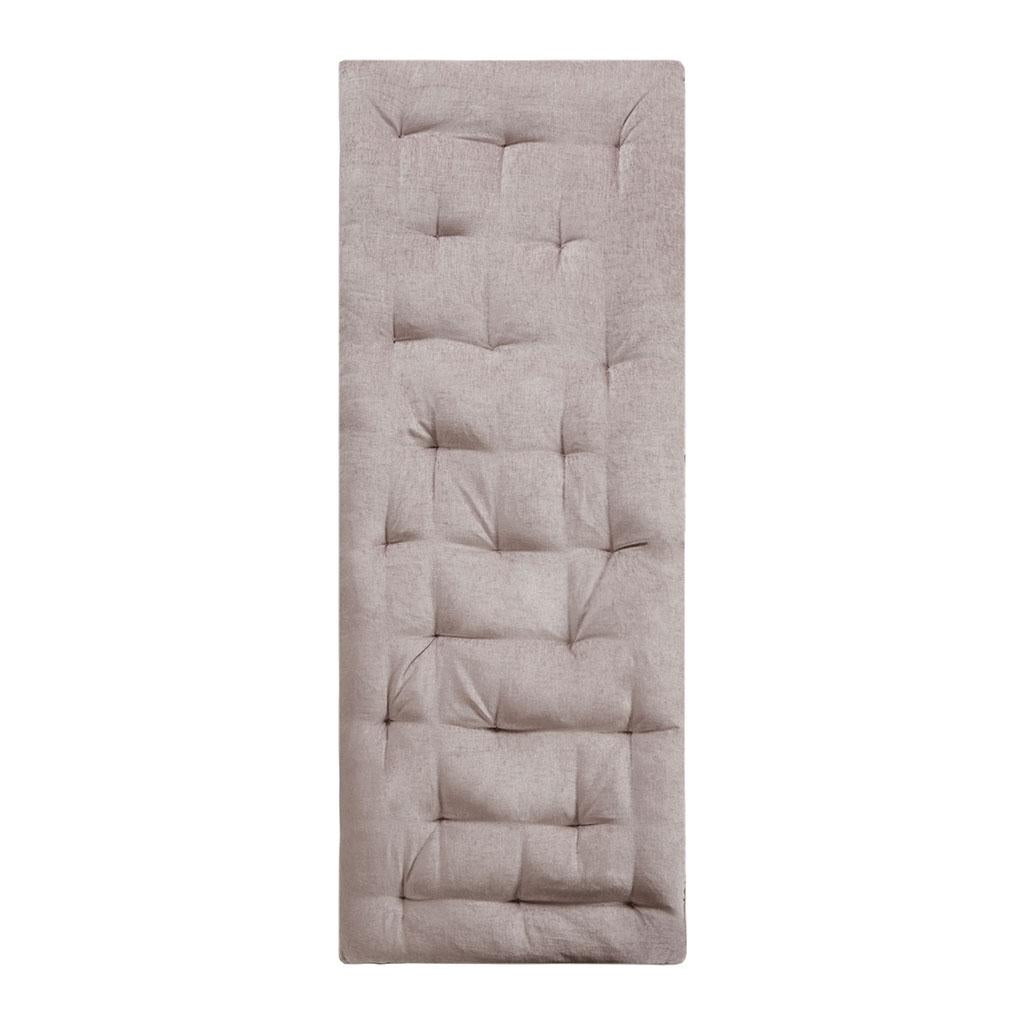 Poly Chenille Floor Pillow Cushion with Tufted Detailing, Travel Wrap, Lightweight Long Lounger for Reading, Relaxing, 74" L x 27" W x 3" H, Blush