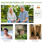 62.5" x 19" x 66" Wood Panel Trellis w/ 4 Planter Box Raised Bed for Garden Natural Wood