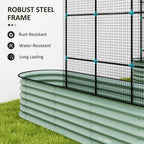 Raised Garden Beds Set with Arch Trellis, Climbing Net, Galvanized Planter Box for Climbing Vegetables Flowers Herbs
