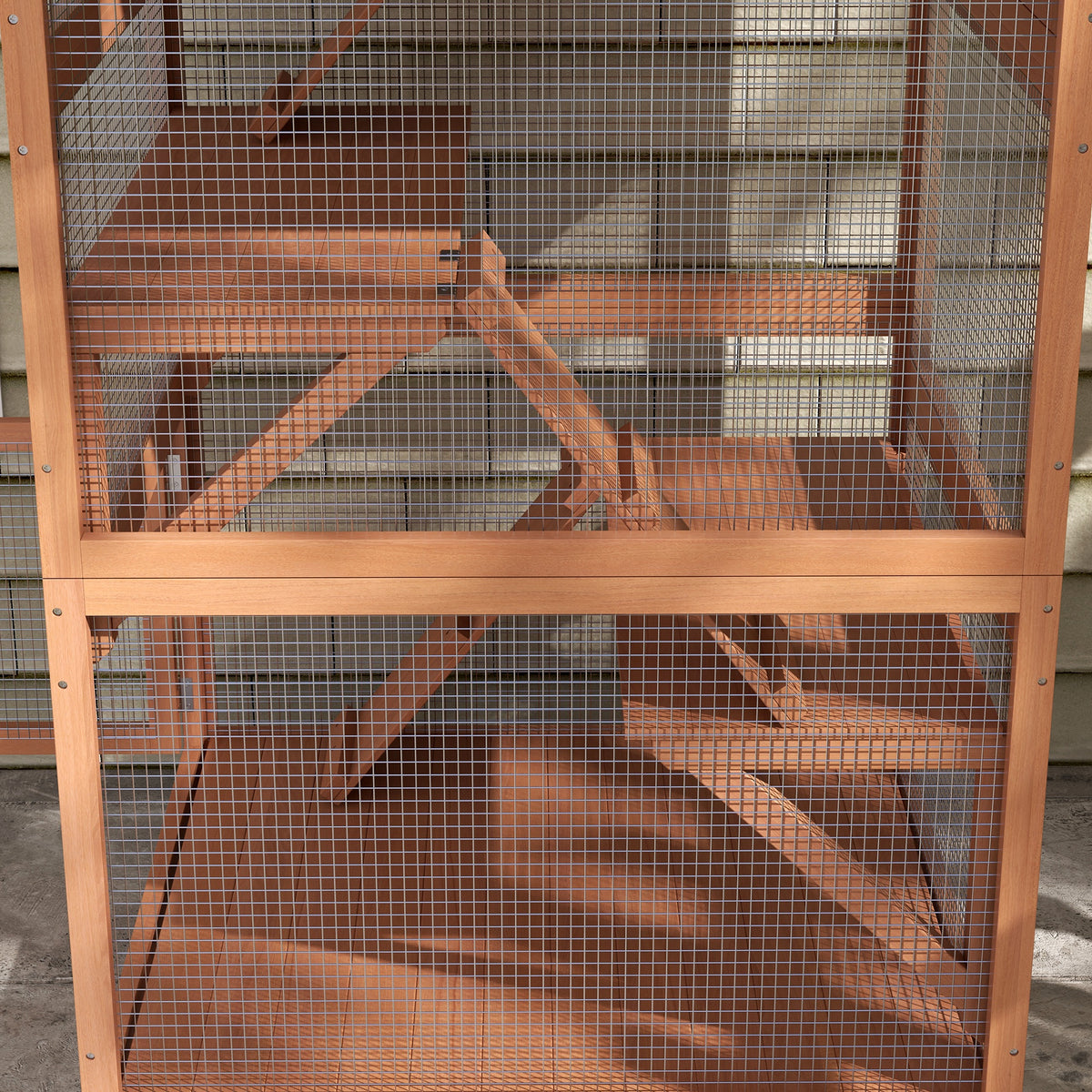 Catio, Outdoor Cat Enclosure House on Wheels with Hammock, Orange