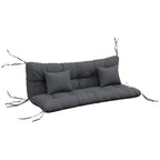 59" Tufted Bench Cushions & Throw Pillows, Replacement Bench Seat Pad, Back & 2 Pillows for Outdoor Furniture, Charcoal