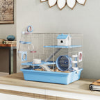 Hamster Cage, 3-Tier Small Animal Cage with Exercise Wheel, Food Bowl, Water Bottle, House, Tunnels, Ramps