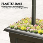 63" Solar Lamp Post Lights 2 Pack, Waterproof LED Solar Light Posts with Planter, Black