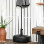Half Round Umbrella Base, Sand or Water Filled Half Patio Umbrella Stand Holder for Lawn, Deck, Backyard and Garden, 40lb Capacity Water or 46lb Capacity Sand, Fit 1.5"or 2" Pole, Black