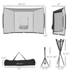Softball and Baseball Net with Strike Zone, Tee, Caddy, and Portable Carry Bag for Pitching and Hitting Training