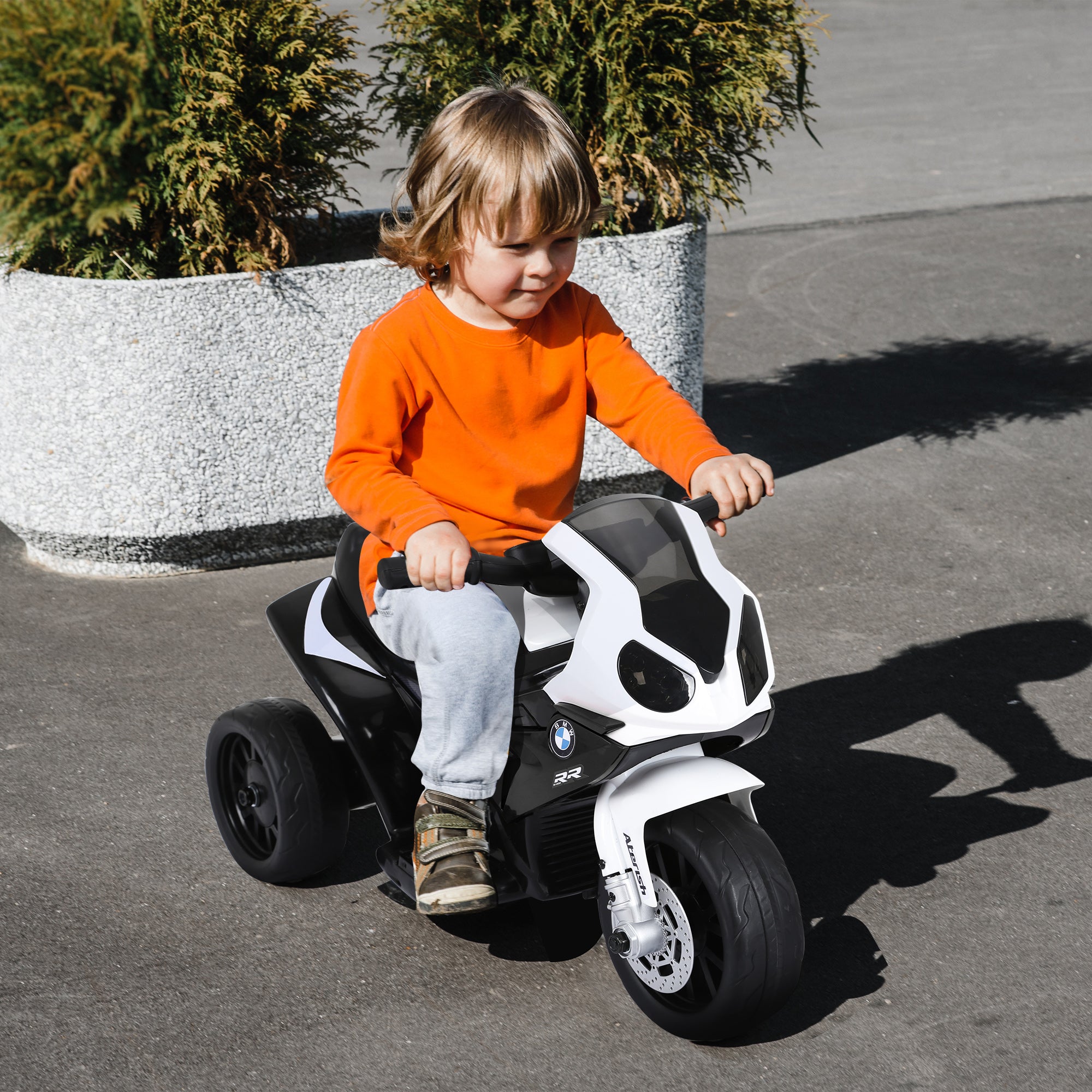 6V 3 Wheeled Electric Motorcycle, Kids Motorcycle Licensed with Headlight, Music, Black