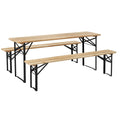 6' Portable Picnic Table and Bench Set, Outdoor Wooden Folding Camping Dining Table Set for Patio Garden Outdoor Activities