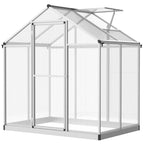 4' L x 6' W Walk-In Polycarbonate Greenhouse with Roof Vent,Greenhouse for Winter