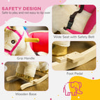 Kids Rocking Horse, Unicorn with Realistic Sound, Safety Belt & Wooden Base for 18-36 Months