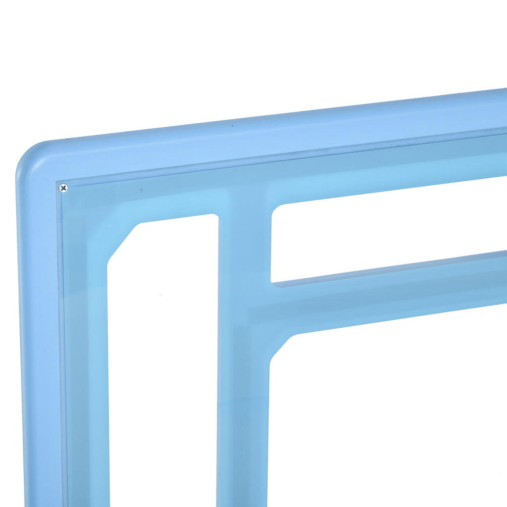 Poolside Basketball Hoop Stand, 36.5"-48.5" Height Adjustable Portable Hoop System w/ Clear Backboard & Fillable Base for Whole Family, Blue, White
