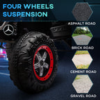Licensed Unimog 12V Kids Ride on Truck with Remote Control, Battery Powered Electric Car with Spring Suspension, LED Light, Horn, Music, Red