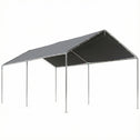 9.6' x 19.5' Carport Heavy Duty Galvanized Car Canopy w/ Included Anchor Kit, 3 Reinforced Steel Cables, Gray