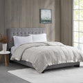 King Size Lightweight Down Alternative Blanket with Satin Trim, Hypoallergenic Polyester, Machine Washable, 108" L x 90" W x 0.25" H, Gray