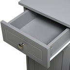 Freestanding Bathroom Floor Cabinet, Wooden Bathroom Cabinet with 2 Doors, 2 Drawers and Adjustable Shelf, Gray