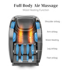 Shiatsu Massage Chair with Zero Gravity, Full Body Recliner with SL-Track, Bluetooth Speaker, Thai Stretch, USB Charging, Heating, Foot Roller Massager, 58" L x 30" W x 33.5" H, Black