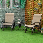 Outdoor Gliding Chairs Set Durable Compact for Patio, Bistro Tea Time, Perfect for Couples & Families, Gray