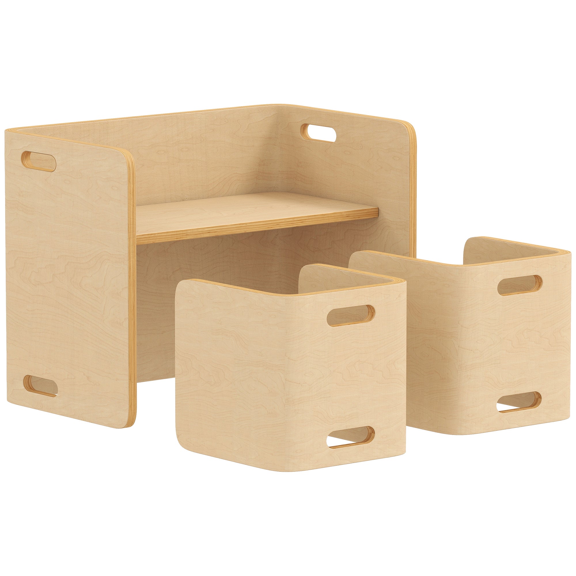 Kids Table and Chair Set, Height Adjustable Toddler Table and Chair Set for Kids Ages 3-8, Play, Learning, Natural