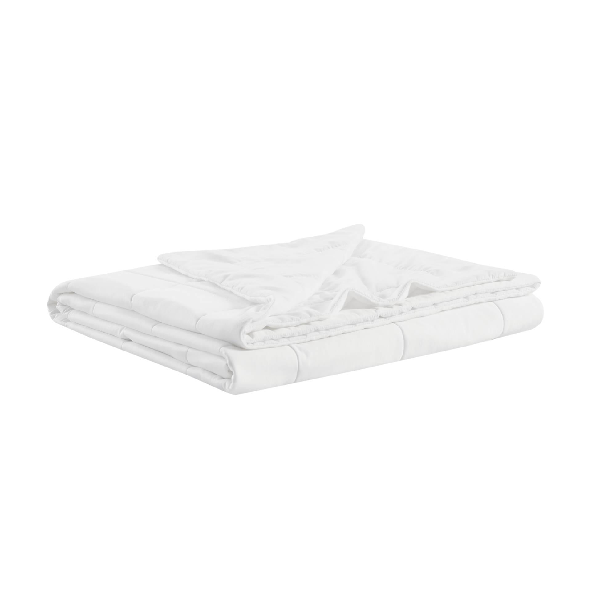 Down Alternative Blanket with Cool Touch, OEKO-TEX Certified, Machine Washable, Designed for Full, Queen Beds, 90" L x 90" W x 0.25" H, White
