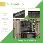 Garden Compost Bin 80 Gallon Outdoor Large Capacity Composter Fast Create Fertile Soil Aerating Box, Black