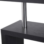 94" 5 Tier L-Shaped Computer Desk Rotating Writing Table Corner Desk with Display Shelves and Stainless Steel Frame, Black