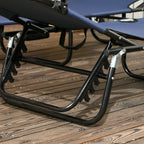 Chaise Lounge Pool Lounge Chairs Set of 2,Outdoor Sun Tanning Chairs,Reclining Back,Steel Frame and Side Pocket,Blue