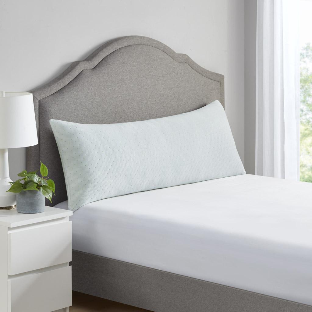 Shredded Memory Foam Pillow with Rayon, Cooling Gel Infused, Medium Firmness, Removable Cover, 28" L x 20" W x 5.5" H, Ivory