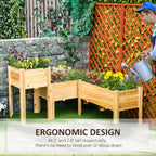 Raised Garden Bed Set of 3, Wooden Elevated Planter Box with Legs and Bed Liner, for Backyard and Patio to Grow Vegetables, Herbs, and Flowers, Natural
