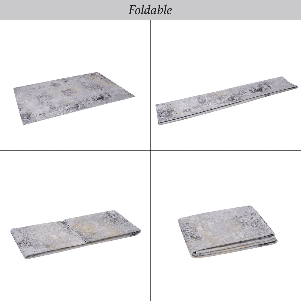 8x10 Non-Slip Machine Washable Area Rug with Low-Pile, Non-Shedding Kid and Pet Friendly Carpet, 96" L x 120" W x 0.15" H, Gray