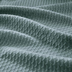 Machine Washable Egyptian Cotton Blanket with Breathable Weave, OEKO-TEX Certified, Perfect for Any Room, 90" L x 66" W x 0.25" H, Teal