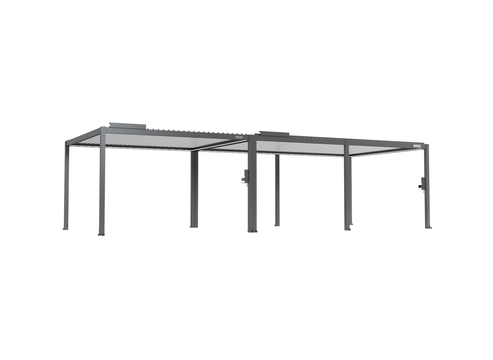 POWER+ Gen 2 Motorized Pergola 13'L x 33'W Gray with White Louvers 6063-T5 Aluminum 8'2'' H