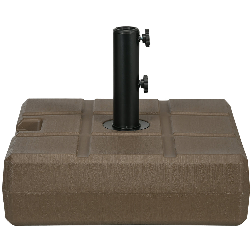 Umbrella Stand for 1.5", or 1.9" Umbrella Poles, Fillable Umbrella Base, Brown