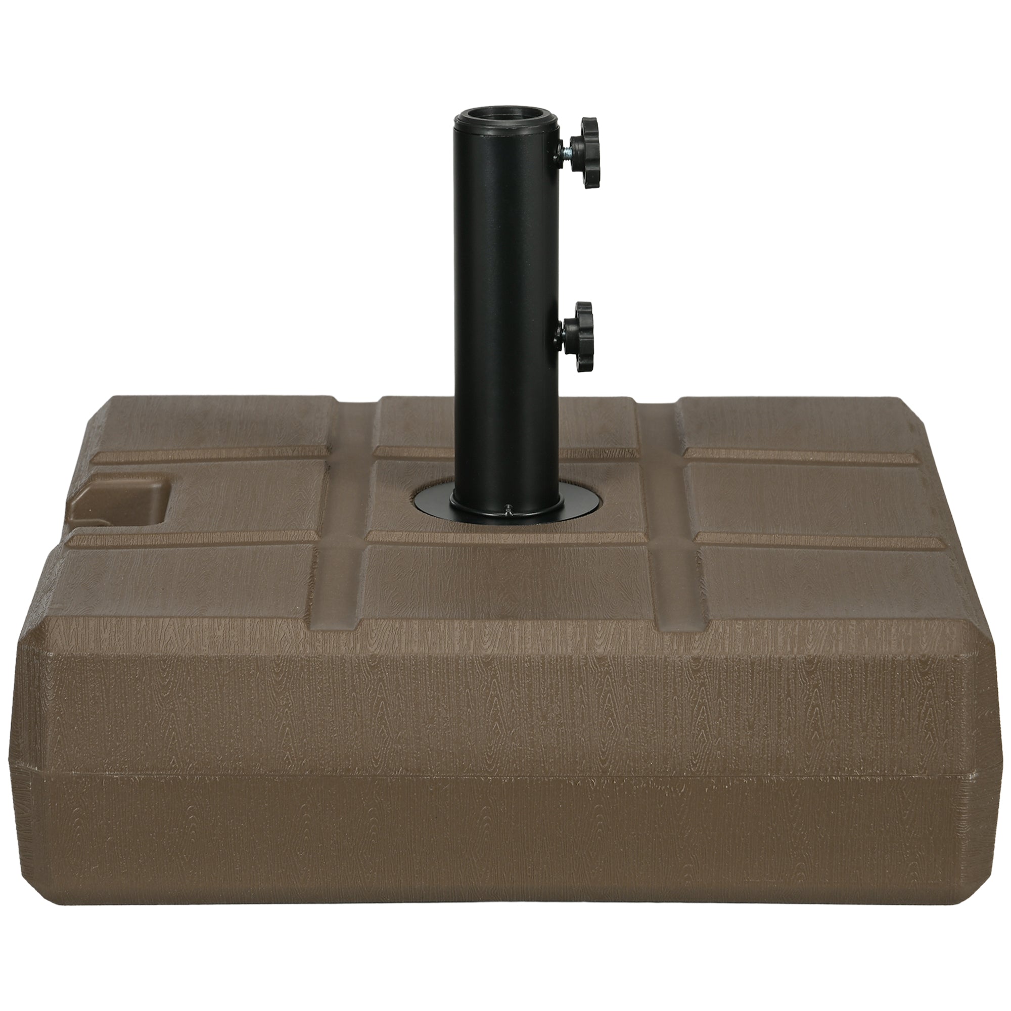 Umbrella Stand for 1.5", or 1.9" Umbrella Poles, Fillable Umbrella Base, Brown