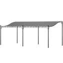10' x 20' Wall-Mounted Outdoor Pergola Canopy, Metal Patio Canopy with Drainage Holes for Backyard Garden, Dark Gray