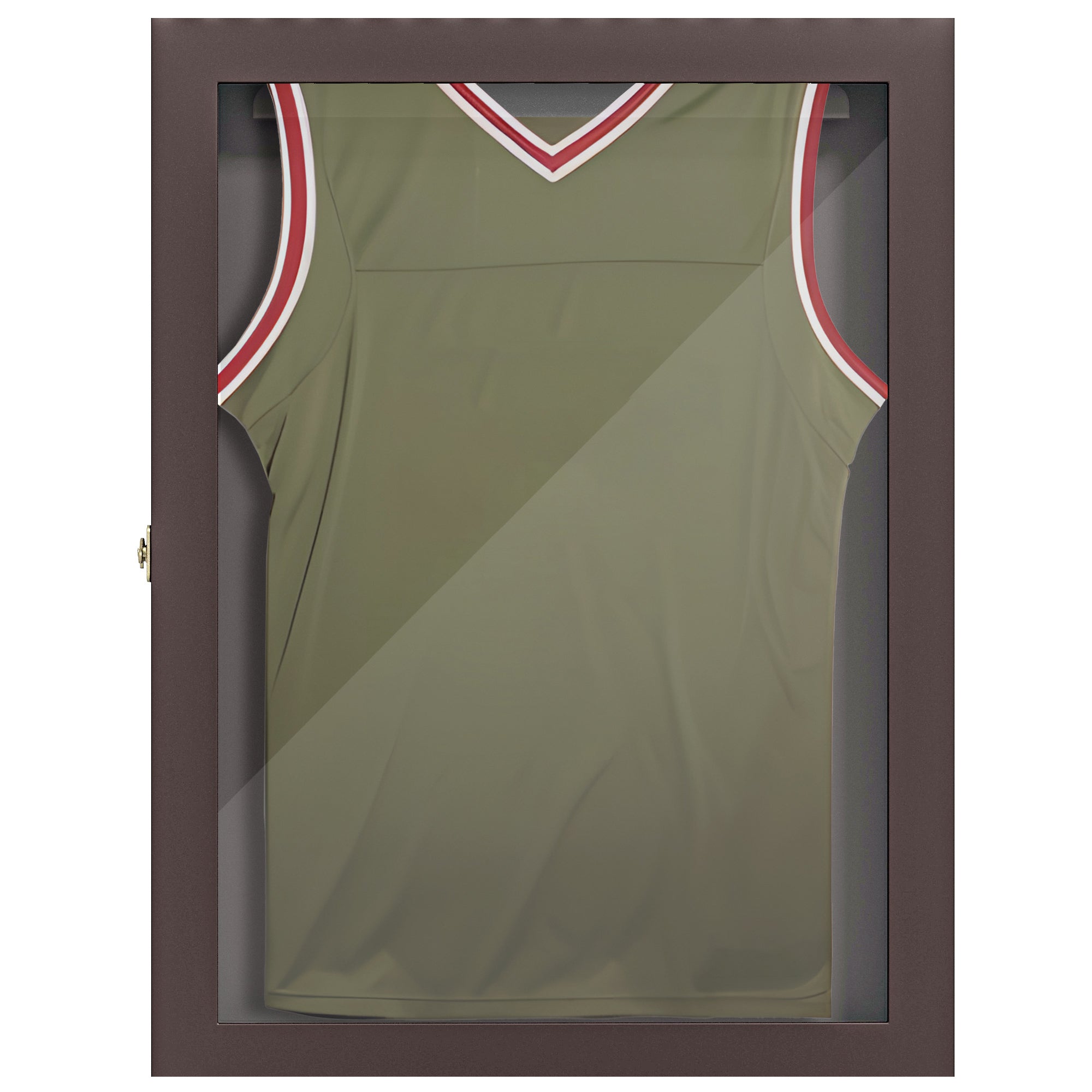 23.5" x 31.5" UV-Resistant Sports Jersey Frame Display Case, Brown