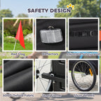 Dog Bike Trailer, Pet Cart Bicycle Carrier with 20" Air Tires, Quick-Release Wheels, Reflectors, Flag