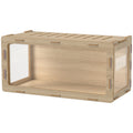 Hamster Cage with Easy View Acrylic Panels, Air Vents & Openable Roof, for Gerbil, Guinea Pig, 39" x 20" x 18.5", Oak