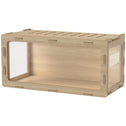 Hamster Cage with Easy View Acrylic Panels, Air Vents & Openable Roof, for Gerbil, Guinea Pig, 39" x 20" x 18.5", Oak