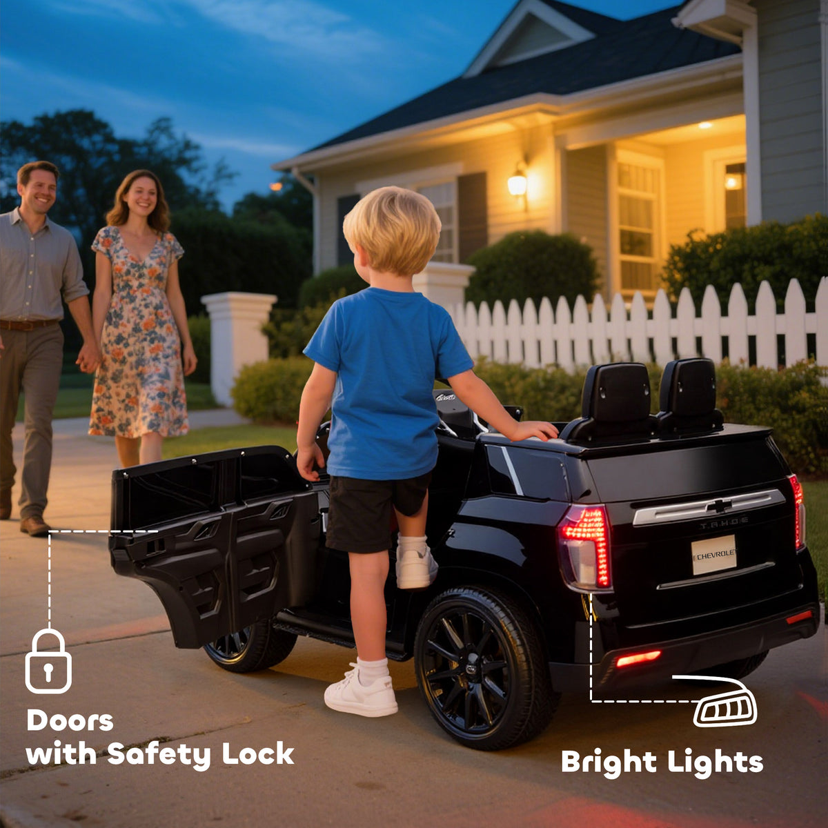 Electric Ride on Car 12V Kids Ride-on Toy, Black