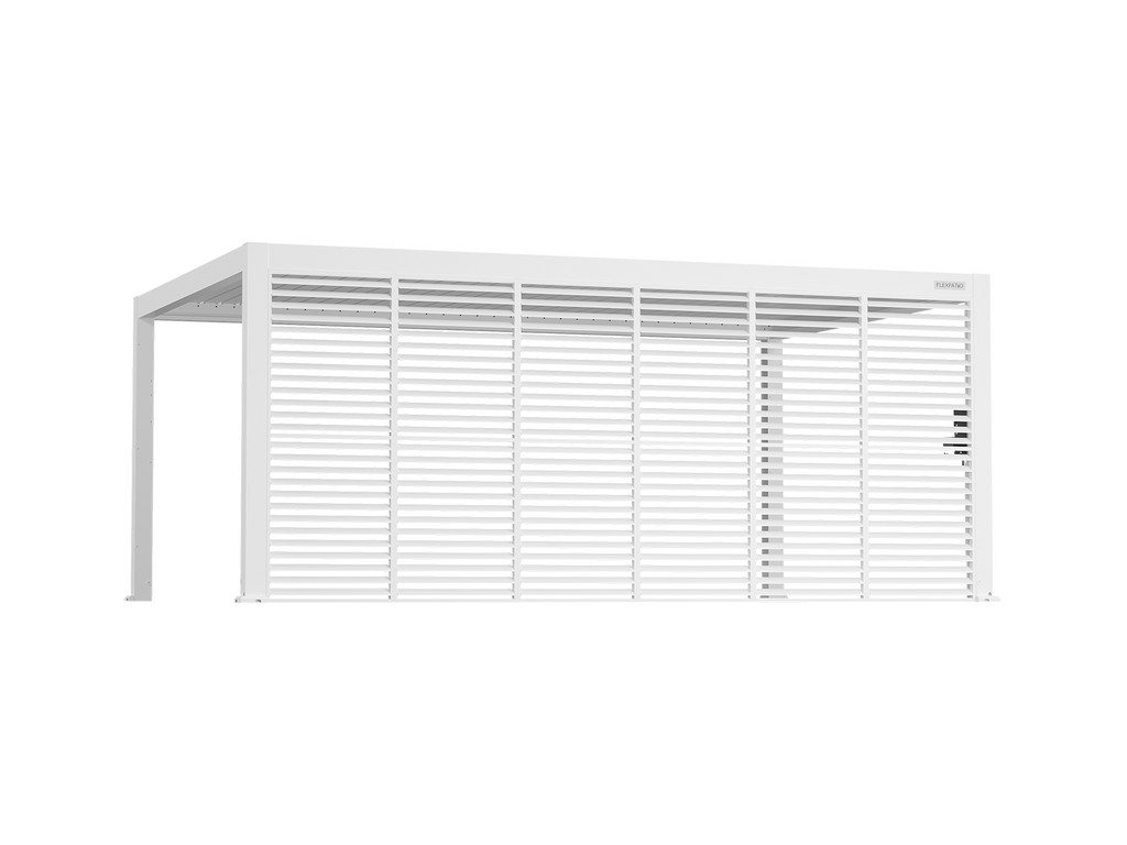 Privacy Shutter Walls Adjustable All-Aluminum Shutters 20' Side White - Pergola Privacy & Shade