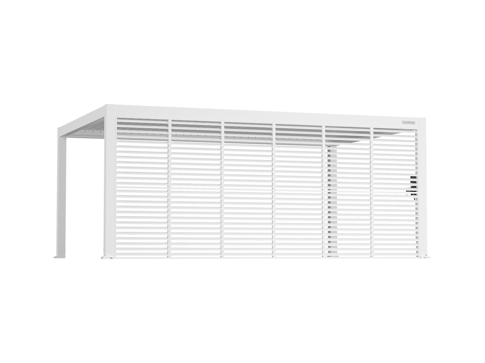 Privacy Shutter Walls Adjustable All-Aluminum Shutters 20' Side White - Pergola Privacy & Shade