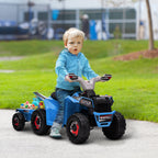 6V Electric Toy Car with Back Trailer, Forward Backward, Wear-Resistant Wheels for Ages 18-36 Months, Blue