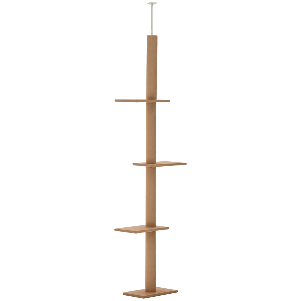 4-level Platform Cat Tree with Sisal-Covered Scratching Posts Natural Cat Tree Activity Center for kittens, Brown