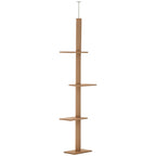 4-level Platform Cat Tree with Sisal-Covered Scratching Posts Natural Cat Tree Activity Center for kittens, Brown